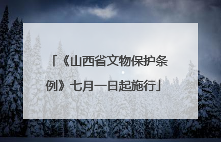 《山西省文物保护条例》七月一日起施行