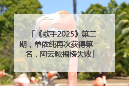 《歌手2025》第二期，单依纯再次获得第一名，阿云嘎揭榜失败