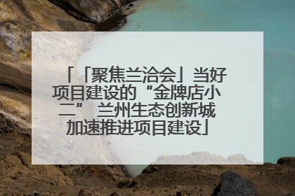 「聚焦兰洽会」当好项目建设的“金牌店小二” 兰州生态创新城加速推进项目建设