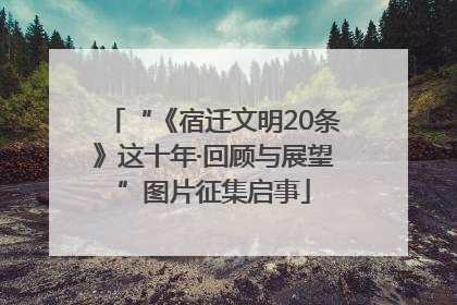 “《宿迁文明20条》这十年·回顾与展望”图片征集启事