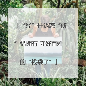 “经”住诱惑“侦”惜拥有 守好百姓的“钱袋子”