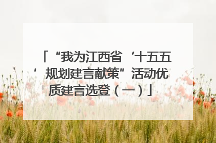 “我为江西省‘十五五’规划建言献策”活动优质建言选登（一）