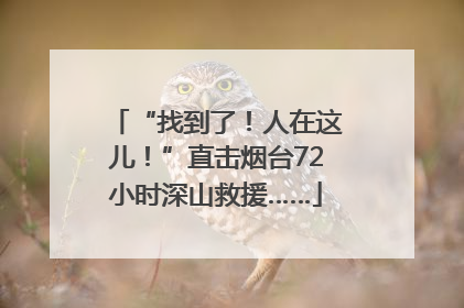 “找到了！人在这儿！”直击烟台72小时深山救援……