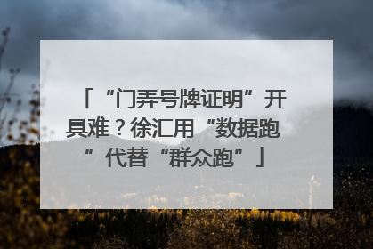 “门弄号牌证明”开具难？徐汇用“数据跑”代替“群众跑”