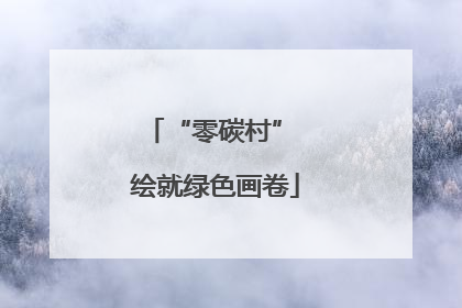 “零碳村” 绘就绿色画卷