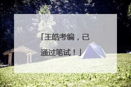 王皓考编，已通过笔试！