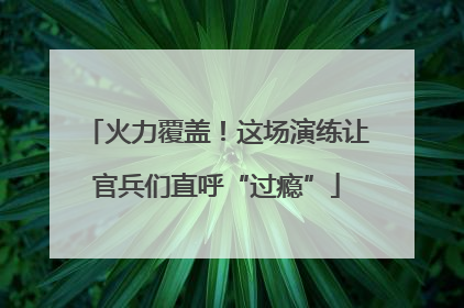 火力覆盖！这场演练让官兵们直呼“过瘾”