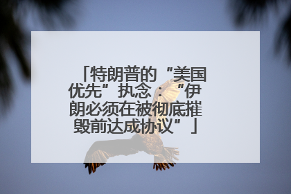 特朗普的“美国优先”执念：“伊朗必须在被彻底摧毁前达成协议”