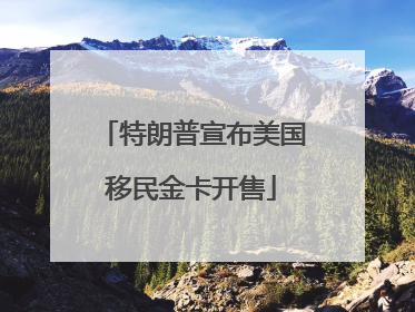 特朗普宣布美国移民金卡开售