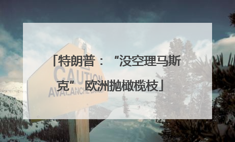 特朗普：“没空理马斯克” 欧洲抛橄榄枝