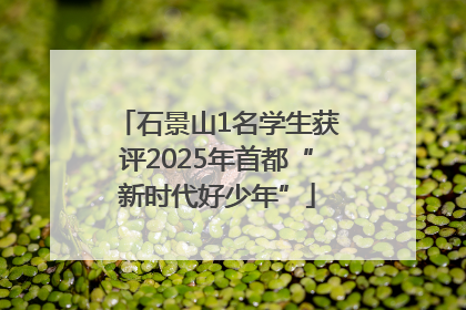 石景山1名学生获评2025年首都“新时代好少年”