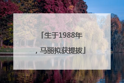 生于1988年，马丽拟获提拔