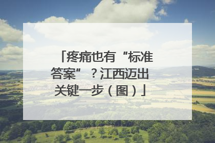 疼痛也有“标准答案”？江西迈出关键一步（图）