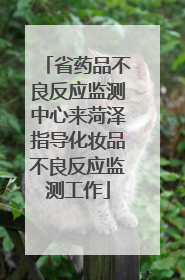 省药品不良反应监测中心来菏泽指导化妆品不良反应监测工作