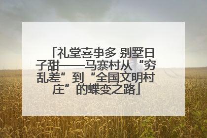 礼堂喜事多 别墅日子甜——马寨村从“穷乱差”到“全国文明村庄”的蝶变之路