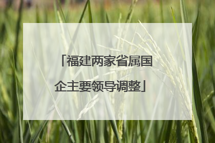 福建两家省属国企主要领导调整