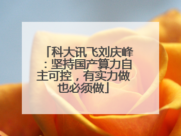 科大讯飞刘庆峰：坚持国产算力自主可控，有实力做也必须做