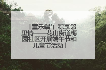 童乐端午 粽享邻里情——花山街道梅园社区开展端午节和儿童节活动