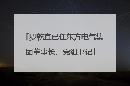 罗乾宜已任东方电气集团董事长、党组书记