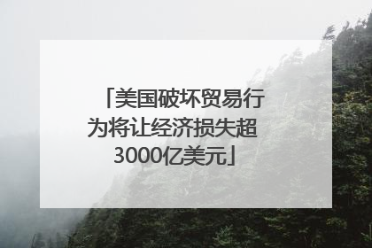美国破坏贸易行为将让经济损失超3000亿美元