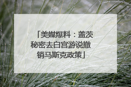 美媒爆料：盖茨秘密去白宫游说撤销马斯克政策