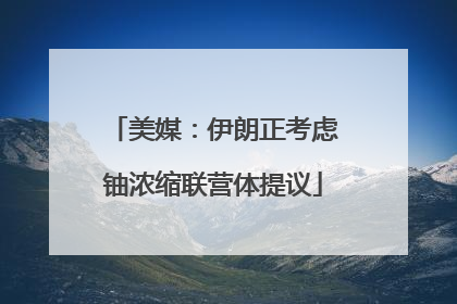 美媒：伊朗正考虑铀浓缩联营体提议