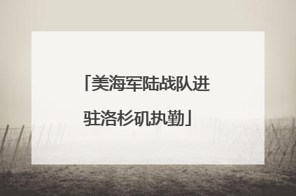美海军陆战队进驻洛杉矶执勤