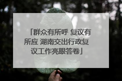 群众有所呼 复议有所应 湖南交出行政复议工作亮眼答卷
