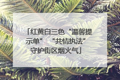 红黄白三色“温馨提示单” “共情执法”守护街区烟火气