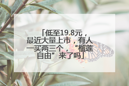 低至19.8元，最近大量上市，有人一买两三个，“榴莲自由”来了吗