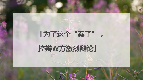 为了这个“案子”，控辩双方激烈辩论