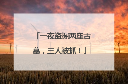 一夜盗掘两座古墓，三人被抓！