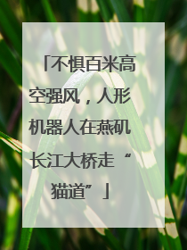 不惧百米高空强风，人形机器人在燕矶长江大桥走“猫道”