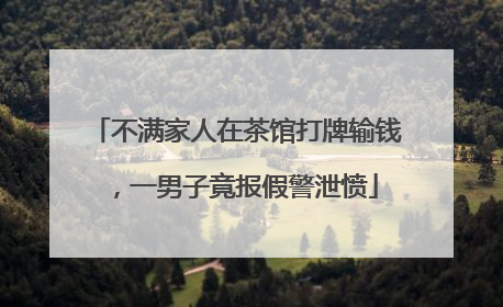 不满家人在茶馆打牌输钱，一男子竟报假警泄愤