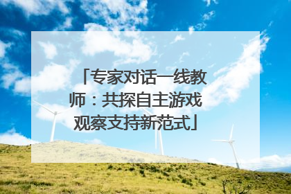 专家对话一线教师：共探自主游戏观察支持新范式
