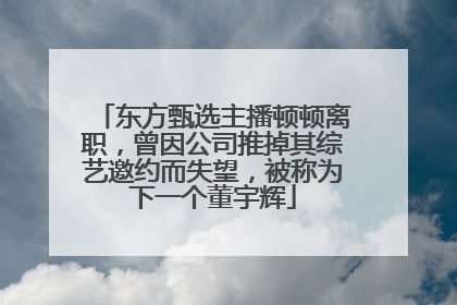 东方甄选主播顿顿离职，曾因公司推掉其综艺邀约而失望，被称为下一个董宇辉