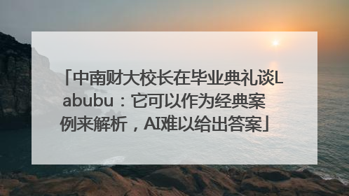 中南财大校长在毕业典礼谈Labubu：它可以作为经典案例来解析，AI难以给出答案