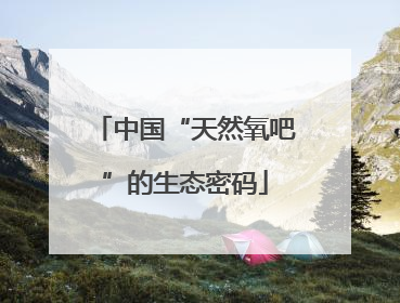 中国“天然氧吧”的生态密码