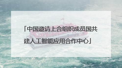 中国邀请上合组织成员国共建人工智能应用合作中心