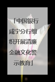 中国银行咸宁分行组织开展清廉金融文化警示教育