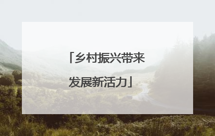 乡村振兴带来发展新活力