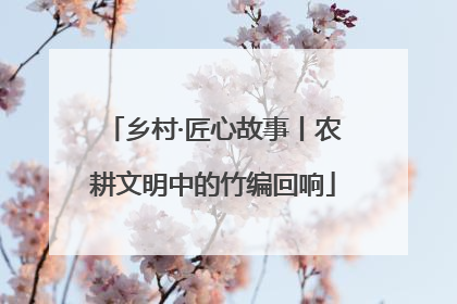 乡村·匠心故事丨农耕文明中的竹编回响