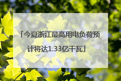 今夏浙江最高用电负荷预计将达1.33亿千瓦