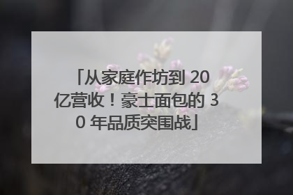 从家庭作坊到 20 亿营收！豪士面包的 30 年品质突围战