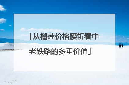 从榴莲价格腰斩看中老铁路的多重价值