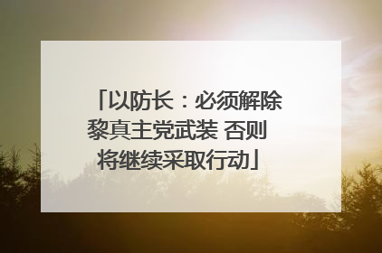 以防长：必须解除黎真主党武装 否则将继续采取行动