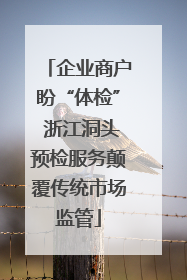 企业商户盼“体检” 浙江洞头预检服务颠覆传统市场监管