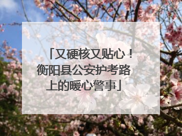 又硬核又贴心！衡阳县公安护考路上的暖心警事