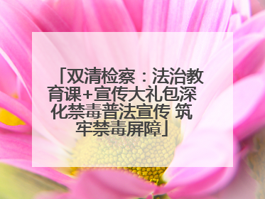 双清检察：法治教育课+宣传大礼包深化禁毒普法宣传 筑牢禁毒屏障