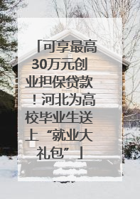 可享最高30万元创业担保贷款！河北为高校毕业生送上“就业大礼包”